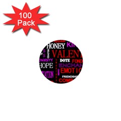 Love Friendship Friends Heart 1  Mini Buttons (100 Pack)  by HermanTelo