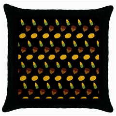 Pumpkin Throw Pillow Case (black) by designsbymallika