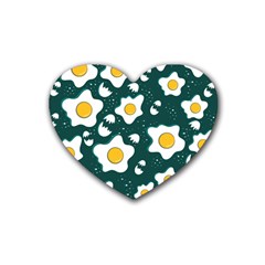 Wanna Have Some Egg? Rubber Coaster (heart)  by designsbymallika