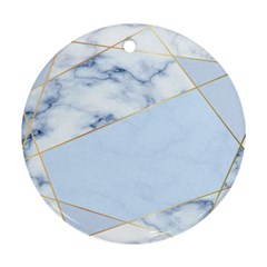 Blue Marble Print Ornament (round) by designsbymallika