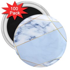 Blue Marble Print 3  Magnets (100 Pack) by designsbymallika