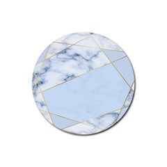 Blue Marble Print Rubber Round Coaster (4 Pack) 