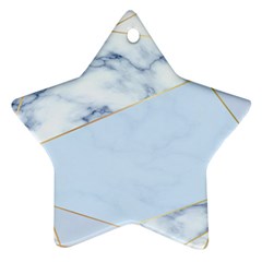 Blue Marble Print Star Ornament (two Sides) by designsbymallika