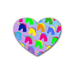 Unicorn Love Rubber Coaster (heart)  by designsbymallika