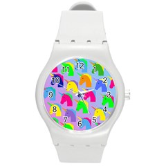 Unicorn Love Round Plastic Sport Watch (m) by designsbymallika