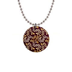 Golden Leaf Pattern 1  Button Necklace by designsbymallika