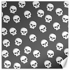 White Skull Pattern Canvas 16  X 16  by designsbymallika