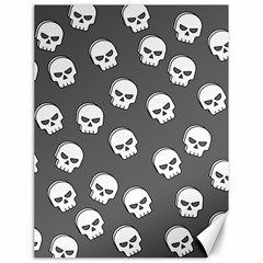 White Skull Pattern Canvas 18  X 24  by designsbymallika