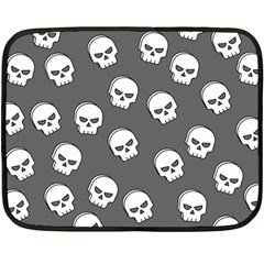 White Skull Pattern Fleece Blanket (mini) by designsbymallika