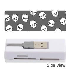 White Skull Pattern Memory Card Reader (stick) by designsbymallika