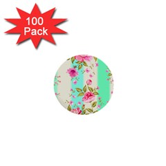 Stripes Floral Print 1  Mini Buttons (100 Pack)  by designsbymallika