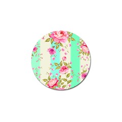 Stripes Floral Print Golf Ball Marker by designsbymallika