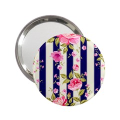 Stripes Floral Print 2 25  Handbag Mirrors by designsbymallika