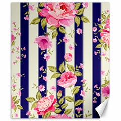Stripes Floral Print Canvas 20  X 24  by designsbymallika