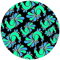 Peacock Pattern Wooden Puzzle Round by designsbymallika