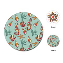 Coral Love Playing Cards Single Design (round) by designsbymallika