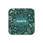 green xmas Drink Coaster (Square) Front