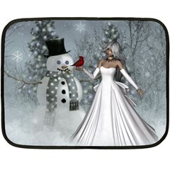 The Wonderful Winter Time Double Sided Fleece Blanket (mini)  by FantasyWorld7