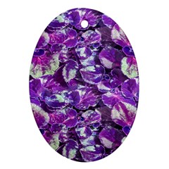 Botanical Violet Print Pattern 2 Oval Ornament (two Sides) by dflcprintsclothing