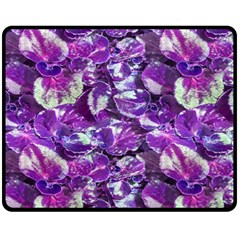 Botanical Violet Print Pattern 2 Fleece Blanket (medium)  by dflcprintsclothing