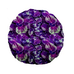 Botanical Violet Print Pattern 2 Standard 15  Premium Flano Round Cushions
