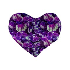 Botanical Violet Print Pattern 2 Standard 16  Premium Flano Heart Shape Cushions by dflcprintsclothing