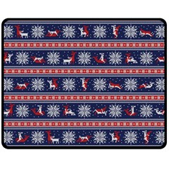 Christmas Deer Sex Fleece Blanket (medium)  by dimaV