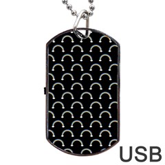 Pattern Arc En Ciel/nuages Dog Tag Usb Flash (one Side) by kcreatif