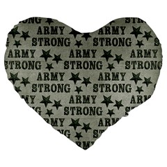 Army Stong Military Large 19  Premium Heart Shape Cushions by McCallaCoultureArmyShop