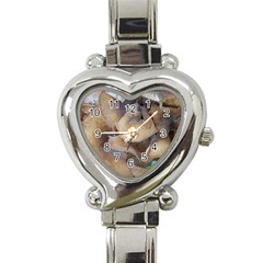 Close Up Mushroom Abstract Heart Italian Charm Watch by Fractalsandkaleidoscopes