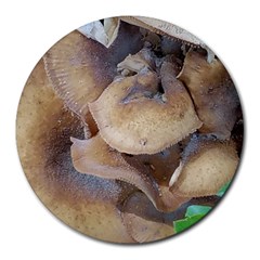 Close Up Mushroom Abstract Round Mousepads by Fractalsandkaleidoscopes