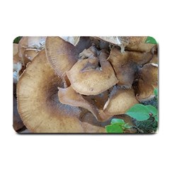 Close Up Mushroom Abstract Small Doormat  by Fractalsandkaleidoscopes