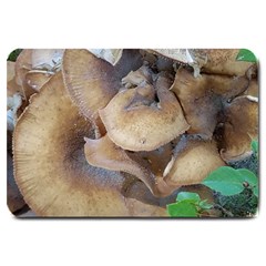 Close Up Mushroom Abstract Large Doormat  by Fractalsandkaleidoscopes