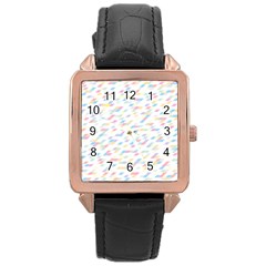 Texture Background Pastel Box Rose Gold Leather Watch 