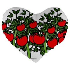 Tomato Garden Vine Plants Red Large 19  Premium Flano Heart Shape Cushions by HermanTelo