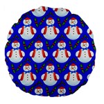 Seamless Snow Cool Large 18  Premium Flano Round Cushions Back