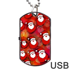 Santa Clause Dog Tag Usb Flash (two Sides) by HermanTelo