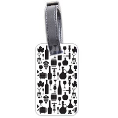 Wine Pattern Black White Luggage Tag (one Side)