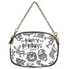 Christmas Seamless Pattern Doodle Style Chain Purse (one Side) by Vaneshart