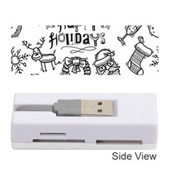 Christmas Seamless Pattern Doodle Style Memory Card Reader (stick)