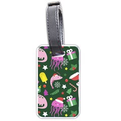 Colorful Funny Christmas Pattern Luggage Tag (one Side) by Vaneshart