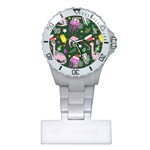 Colorful Funny Christmas Pattern Plastic Nurses Watch Front