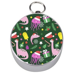 Colorful Funny Christmas Pattern Silver Compasses