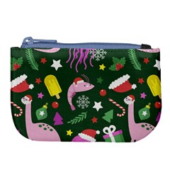 Colorful Funny Christmas Pattern Large Coin Purse