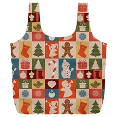 Cute Christmas Seamless Pattern Vector Full Print Recycle Bag (xxl) by Vaneshart