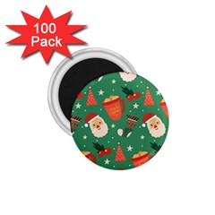 Colorful Funny Christmas Pattern 1 75  Magnets (100 Pack) 