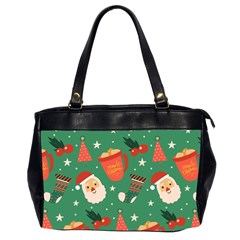 Colorful Funny Christmas Pattern Oversize Office Handbag (2 Sides) by Vaneshart