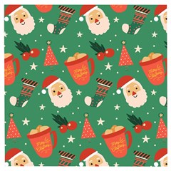 Colorful Funny Christmas Pattern Wooden Puzzle Square by Vaneshart