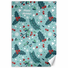 Seamless Pattern With Berries Leaves Canvas 12  X 18 