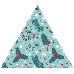 Seamless Pattern With Berries Leaves Wooden Puzzle Triangle by Vaneshart